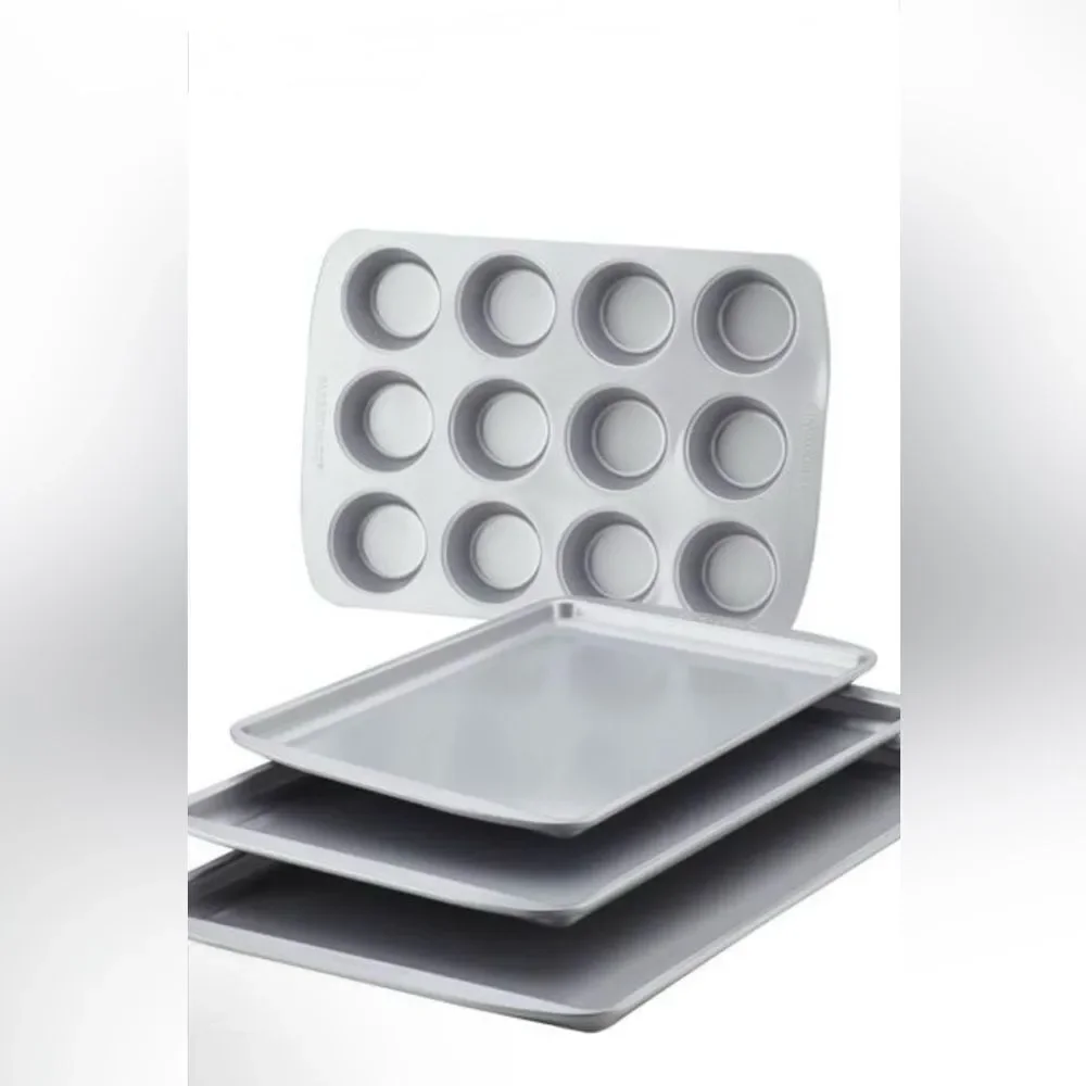 Farberware Bakeware 4pc Bakeware Set: Nonstick Steel Baking Pan Set, Includes Co